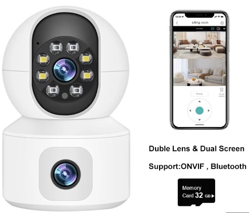 SPEED-X N9-2 HD SMART 4MP 2+2 WIFI DOUBLE LENS AUTO-TRACKING TOW WAY AUDIO IR NIGHT VISION CAMERA