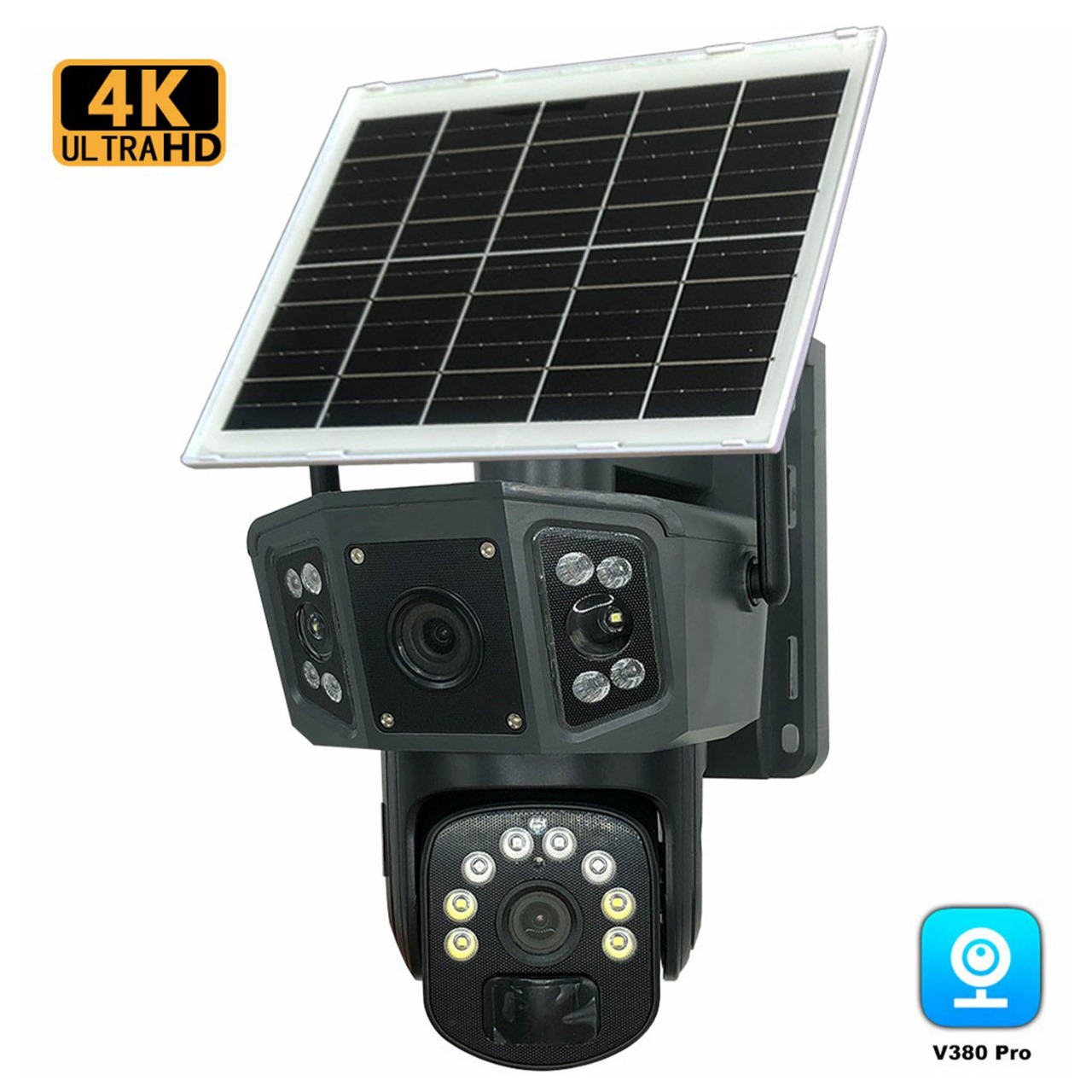 SPEEDX CA-WC013 PTZ SOLAR OUTDOOR 8MP DUAL LENS CAMERA PAN TILT PIR MOTION DETECTION WITH V380 PRO APP