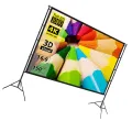 Projector screen 150 inch Tripod potable double stand 8x10 Feet 4:3MW Speed-X - Image 2