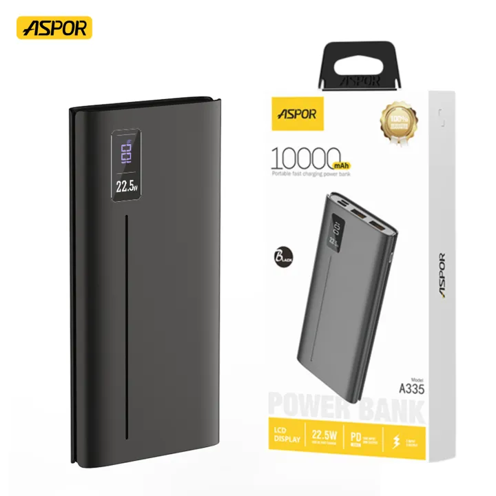 Aspor A335 Power Bank 10000mah 22.5w Pd+qc 3.0 With Lcd Digital Display
