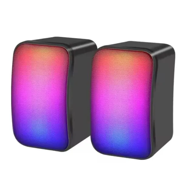 Kisonli X17 Speaker Gaming 2.0 Rgb Lights With Volume Control For Pc Or Laptop