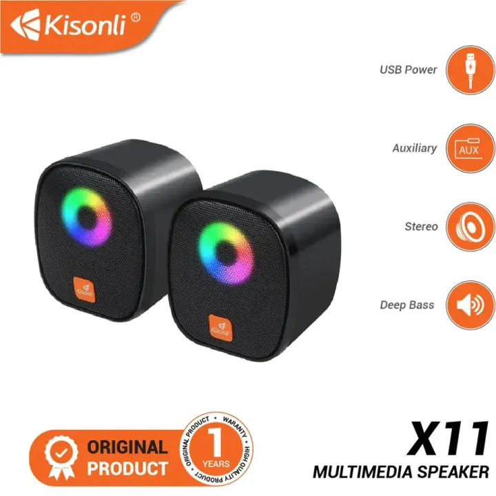 Kisonli X11 Rgb Gamer Pc Mini Usb Speaker With 6w Power