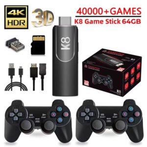 NEW K8 64GB GAME STICK 4K HD VIDEO 40000+ GAMES 40+EMULATORS